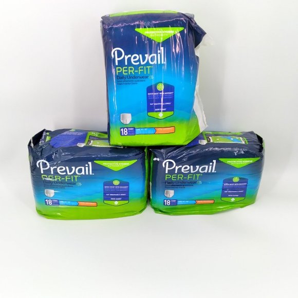 54 Total Unisex Adult Disposable Underwear Pull On Large Prevail Per-Fit - Picture 1 of 5